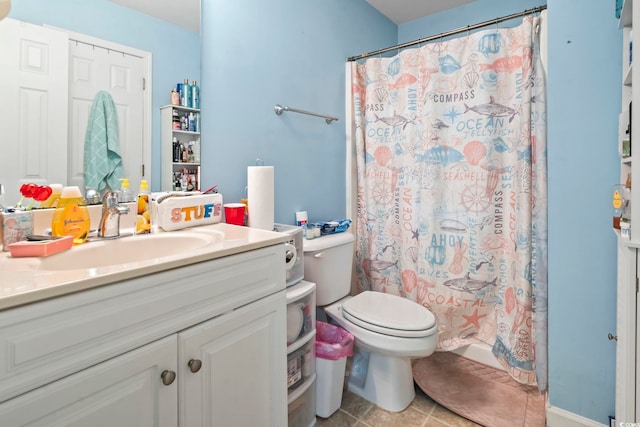 3676 Clay Pond Village Ln Unit 4, Myrtle Beach, SC 29579 - bathroom with vanity, toilet, and a shower with curtain