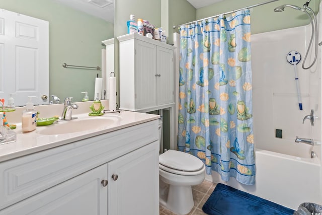 3676 Clay Pond Village Ln Unit 4, Myrtle Beach, SC 29579 - bathroom featuring tile patterned flooring, vanity, toilet, and shower / bath combination with curtain