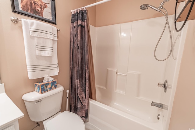359 Harbour Reef Dr, Myrtle Beach, SC 29588 - bathroom featuring vanity, shower / bath combo with shower curtain, and toilet