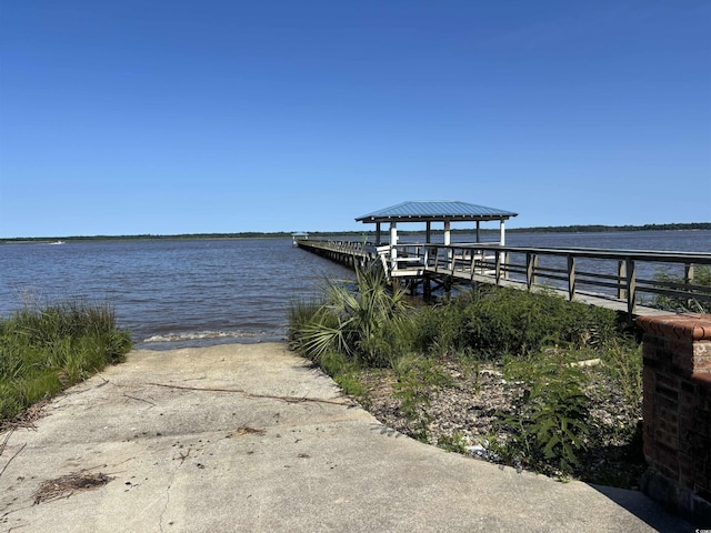 417 Grain Field Dr, Georgetown, SC 29440 - dock featuring a water view and a gazebo