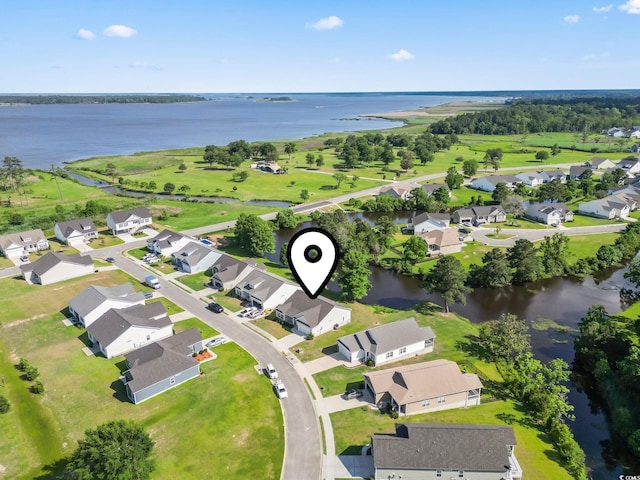 417 Grain Field Dr, Georgetown, SC 29440 - aerial view of property and surrounding area featuring a nearby body of water and nearby suburban area