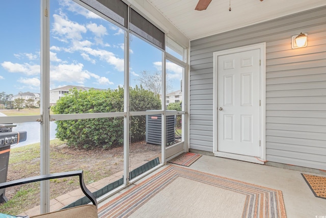 310 Kiskadee Loop Unit D, Conway, SC 29526 - unfurnished sunroom featuring a ceiling fan
