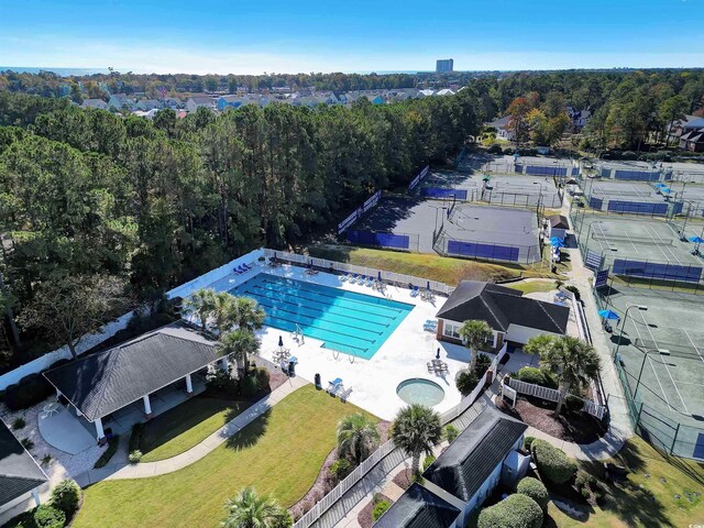 2150 N Berwick Dr, Myrtle Beach, SC 29575 - bird's eye view of a pool and a forest
