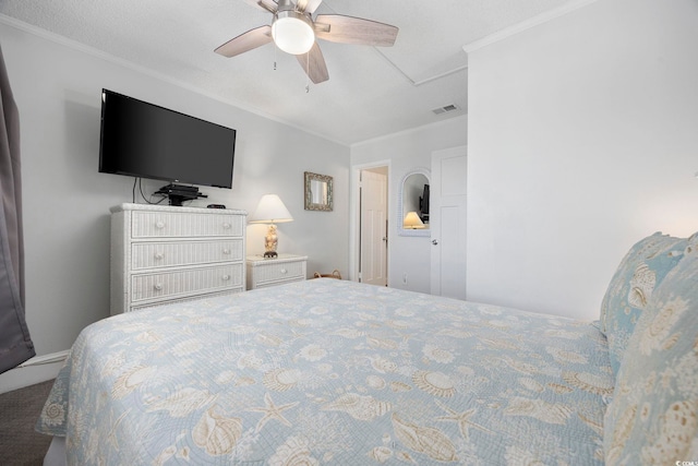 208 Ocean Blvd N Unit 324, North Myrtle Beach, SC 29582 - bedroom featuring crown molding and ceiling fan