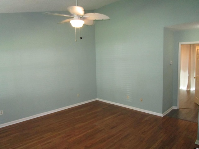 811 Rogers Rd, Myrtle Beach, SC 29577 - empty room featuring ceiling fan, dark wood-style floors, and baseboards