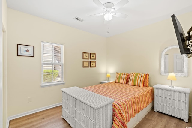 3104 Sweetwater Blvd Unit 3104, Murrells Inlet, SC 29576 - bedroom featuring light wood-style floors, baseboards, and a ceiling fan