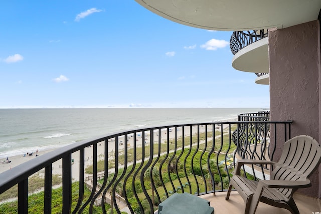 2500 N Ocean Blvd Unit 601, Myrtle Beach, SC 29577 - balcony featuring view of water and beach