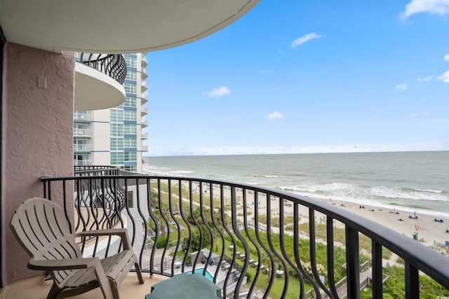 2500 N Ocean Blvd Unit 601, Myrtle Beach, SC 29577 - balcony featuring view of water and beach