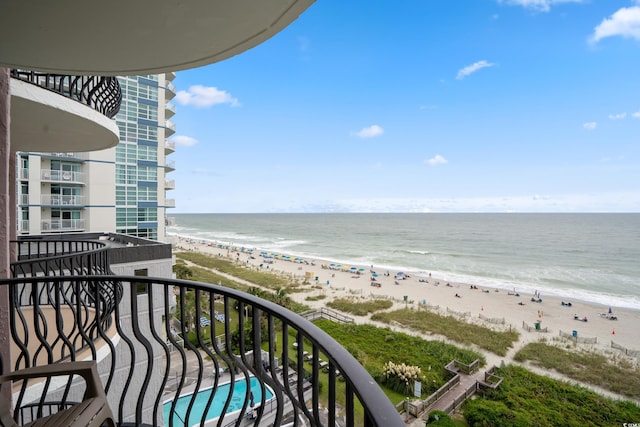 2500 N Ocean Blvd Unit 601, Myrtle Beach, SC 29577 - balcony featuring view of water and beach