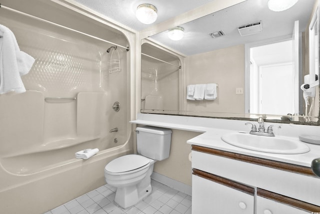 2500 N Ocean Blvd Unit 601, Myrtle Beach, SC 29577 - bathroom featuring tile patterned flooring, vanity, shower / washtub combination, toilet, and baseboards