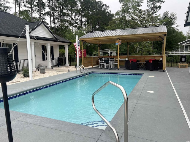 2529 Suzanne Dr, Conway, SC 29526 - view of swimming pool with a gazebo, an outdoor hangout area, and a patio area