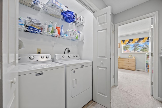 775 Plantation Dr Unit 28, Little River, SC 29566 - washroom featuring light colored carpet and washing machine and dryer