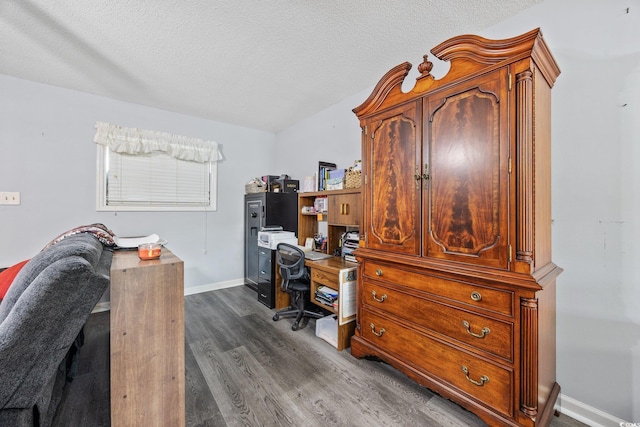 775 Plantation Dr Unit 28, Little River, SC 29566 - office with dark wood-style floors and a textured ceiling