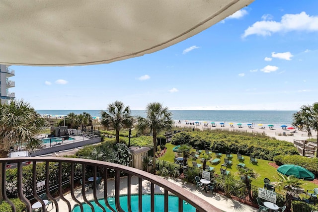 2500 N Ocean Blvd Unit 102, Myrtle Beach, SC 29577 - balcony featuring view of pool and a water view