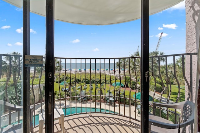 2500 N Ocean Blvd Unit 102, Myrtle Beach, SC 29577 - balcony with view of water and beach