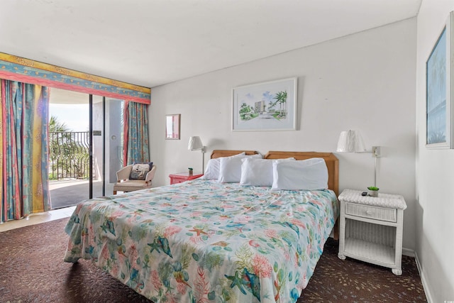 2500 N Ocean Blvd Unit 102, Myrtle Beach, SC 29577 - bedroom with access to exterior, carpet floors, and baseboards