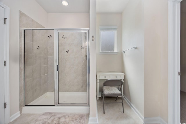 924 Sorano St, Myrtle Beach, SC 29579 - bathroom with a stall shower and tile patterned floors