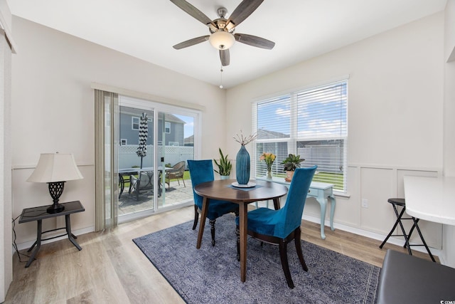 924 Sorano St, Myrtle Beach, SC 29579 - dining room featuring ceiling fan and wood finished floors