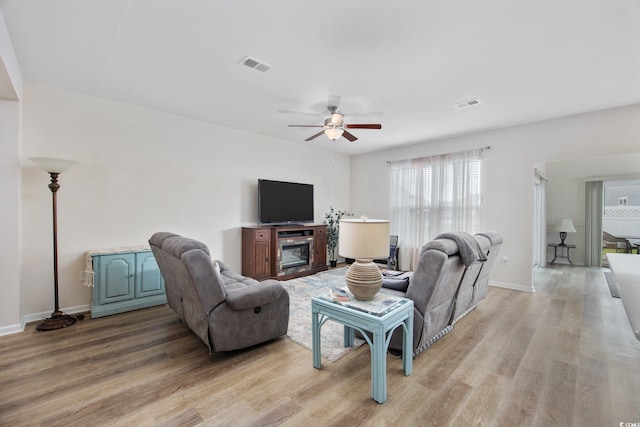 924 Sorano St, Myrtle Beach, SC 29579 - living area featuring light wood finished floors and a ceiling fan