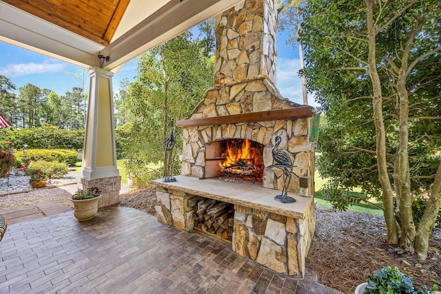 784 Caines Landing Rd, Conway, SC 29526 - view of patio / terrace with an outdoor stone fireplace
