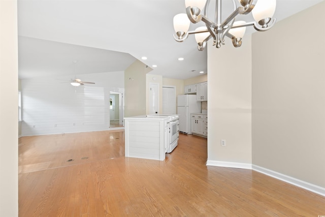 814 Night Heron Ln, Myrtle Beach, SC 29572 - unfurnished room featuring a chandelier, light wood-style flooring, baseboards, recessed lighting, and a ceiling fan