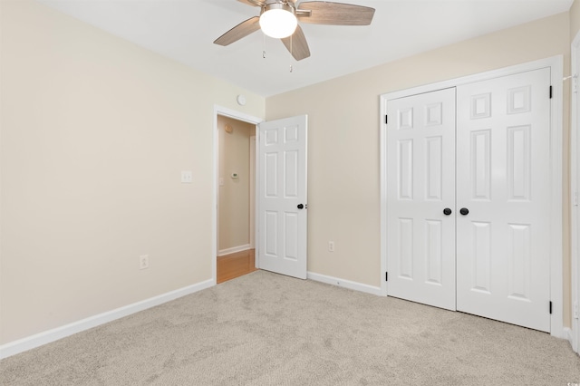 814 Night Heron Ln, Myrtle Beach, SC 29572 - unfurnished bedroom with carpet, baseboards, a closet, and ceiling fan
