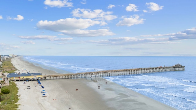 3401 N Ocean Blvd Unit 110, North Myrtle Beach, SC 29582 - water view featuring nearby beach and a pier