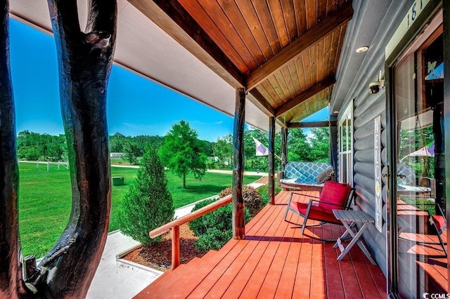 181 Halfway Rd, Nichols, SC 29581 - wooden deck featuring a yard