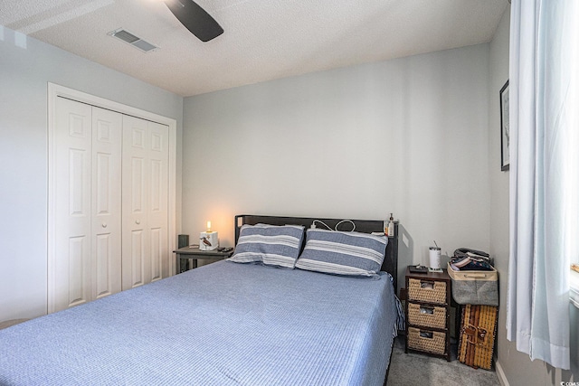 1460 Blue Tree Ct Unit E, Myrtle Beach, SC 29588 - bedroom with carpet, a closet, and a ceiling fan