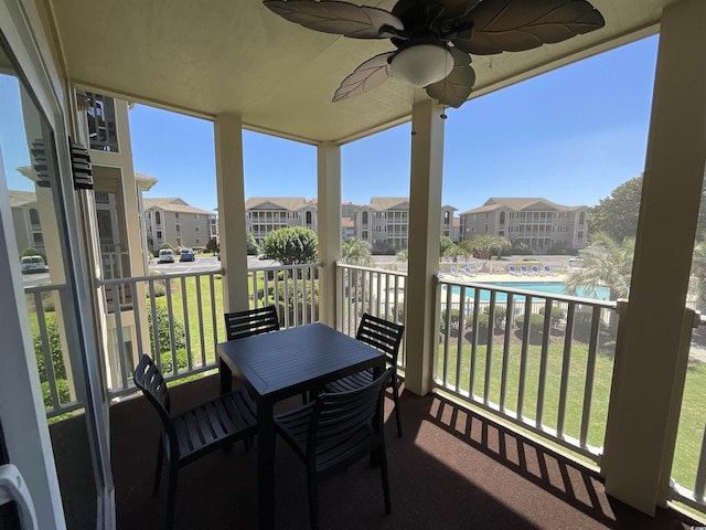 1900 Duffy St Unit L-5, North Myrtle Beach, SC 29582 - balcony with a residential view and ceiling fan