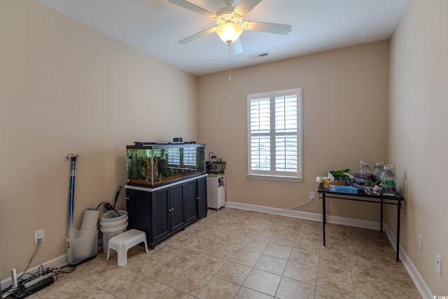 1224 Checkerberry St, Longs, SC 29568 - miscellaneous room featuring ceiling fan, light tile patterned floors, and baseboards