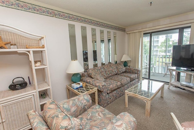 305 N Hillside Dr Unit 206, North Myrtle Beach, SC 29582 - carpeted living area with crown molding