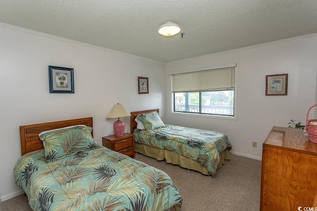 305 N Hillside Dr Unit 206, North Myrtle Beach, SC 29582 - bedroom with carpet, crown molding, and a textured ceiling