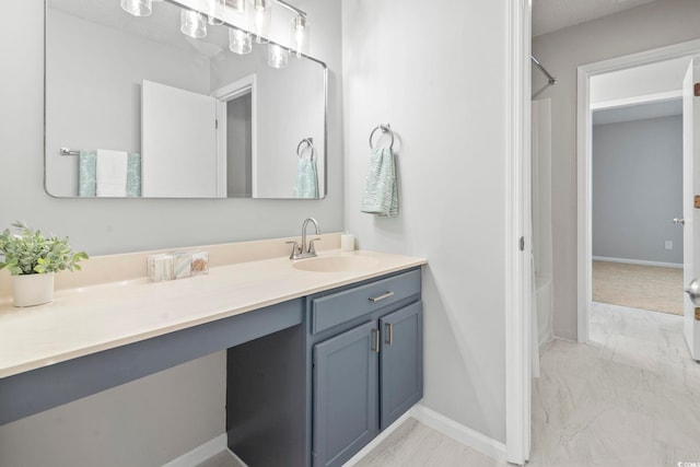 6703 Jefferson Pl Unit B7, Myrtle Beach, SC 29572 - full bathroom featuring marble finish floors, vanity, and shower / bathtub combination