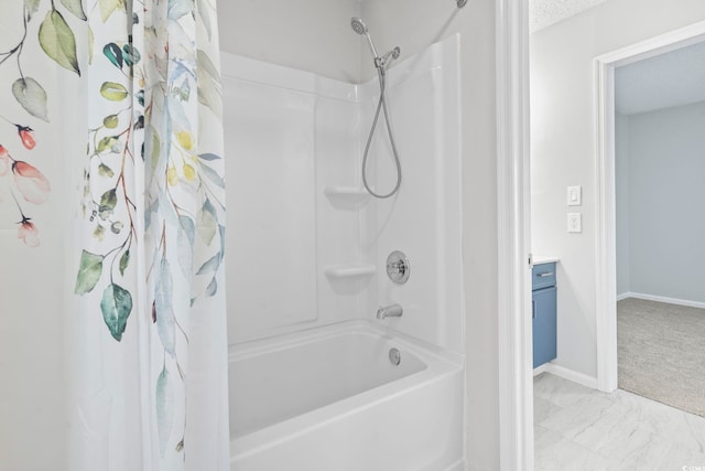 6703 Jefferson Pl Unit B7, Myrtle Beach, SC 29572 - full bath with shower / tub combo, marble look tiles, and vanity