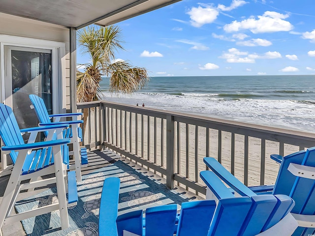 1310 N Waccamaw Dr Unit 208, Garden City Beach, SC 29576 - balcony with view of water and beach