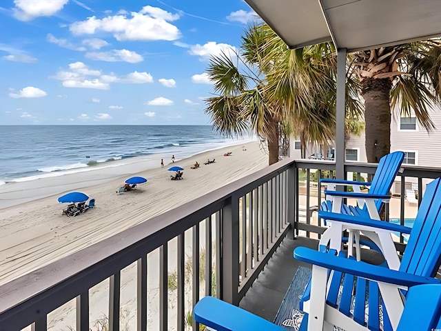 1310 N Waccamaw Dr Unit 208, Garden City Beach, SC 29576 - balcony featuring view of water and beach