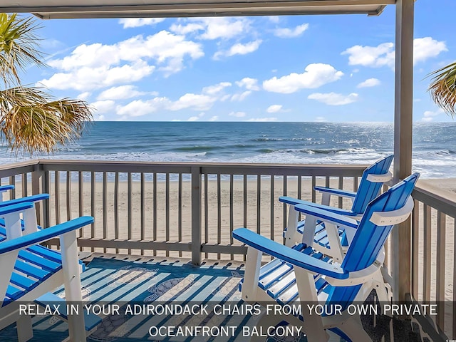 1310 N Waccamaw Dr Unit 208, Garden City Beach, SC 29576 - balcony with view of water and beach