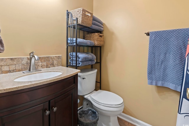 752 Tall Oaks Ct, Myrtle Beach, SC 29588 - half bathroom featuring toilet, vanity, and baseboards