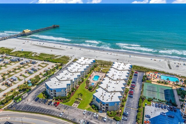 9660 Shore Dr Unit 208, Myrtle Beach, SC 29572 - drone / aerial view of waterfront with a beach