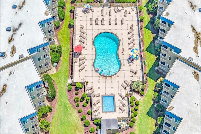 9660 Shore Dr Unit 208, Myrtle Beach, SC 29572 - bird's eye view of a pool