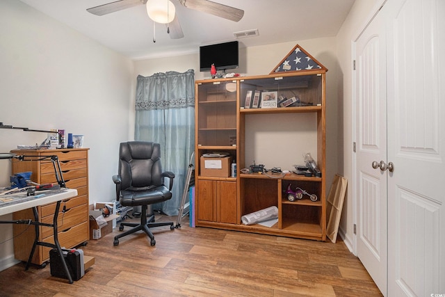 95 Timber Run Dr, Georgetown, SC 29440 - office featuring wood finished floors and a ceiling fan