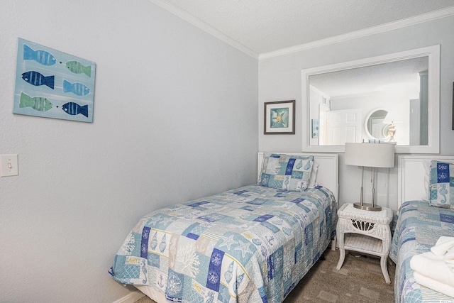 5905 S Kings Hwy Unit A518, Myrtle Beach, SC 29575 - bedroom featuring ornamental molding and carpet
