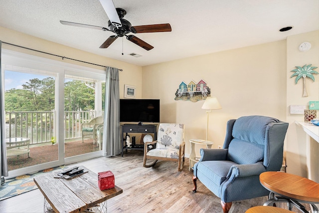 1900 Duffy St Unit H-8, North Myrtle Beach, SC 29582 - sitting room featuring wood finished floors and ceiling fan