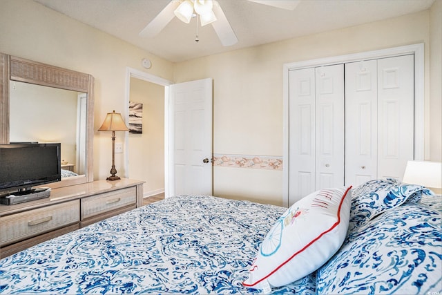1900 Duffy St Unit H-8, North Myrtle Beach, SC 29582 - bedroom with a closet and ceiling fan