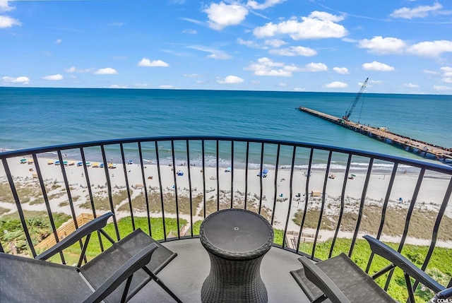 2500 N Ocean Blvd Unit 1102, Myrtle Beach, SC 29577 - balcony featuring view of water and beach