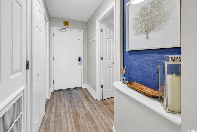 2500 N Ocean Blvd Unit 1102, Myrtle Beach, SC 29577 - hallway with wood finished floors and baseboards
