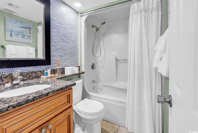 2500 N Ocean Blvd Unit 1102, Myrtle Beach, SC 29577 - bathroom featuring vanity, tile patterned floors, and shower / tub combo with curtain