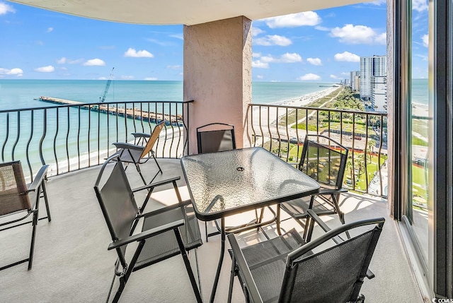 2500 N Ocean Blvd Unit 1102, Myrtle Beach, SC 29577 - balcony with view of water and beach