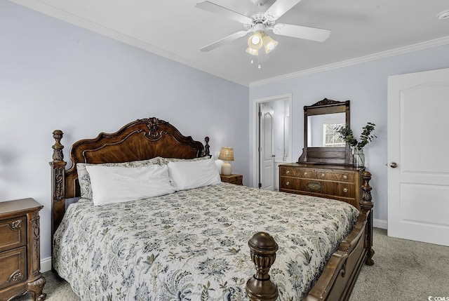 113-A Vista Dr, Garden City Beach, SC 29576 - carpeted bedroom featuring ornamental molding, a ceiling fan, and baseboards